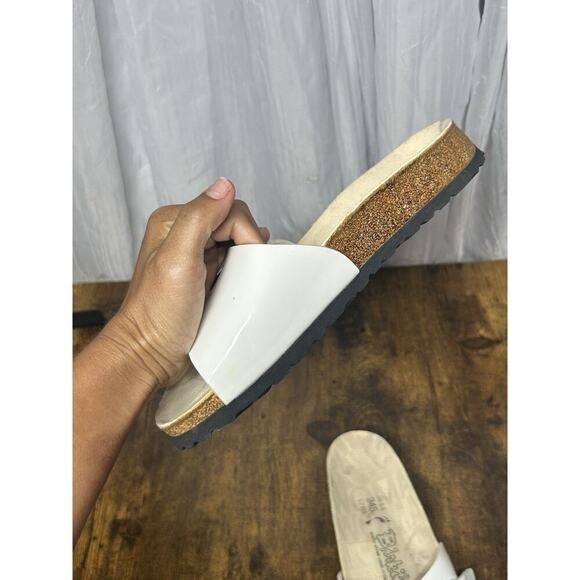 Birkis Birkenstock Catalina White Single Strap Buckle Sandals Womens Sz 38 US 7 - Picture 10 of 11